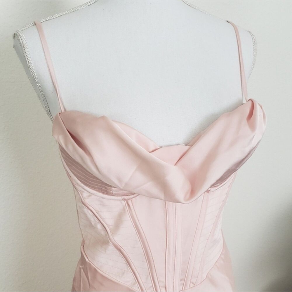 NWT House of CB 'Charmaine' Blush Pink Corset Maxi Dress sz S plus cup - Picture 5 of 16